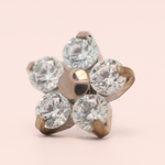 Neometal 18g prong set threadless end flower 5x1.5mm frosty mint