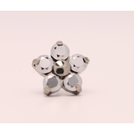 Neometal 18g prong set threadless end flower 5x2mm light chrome