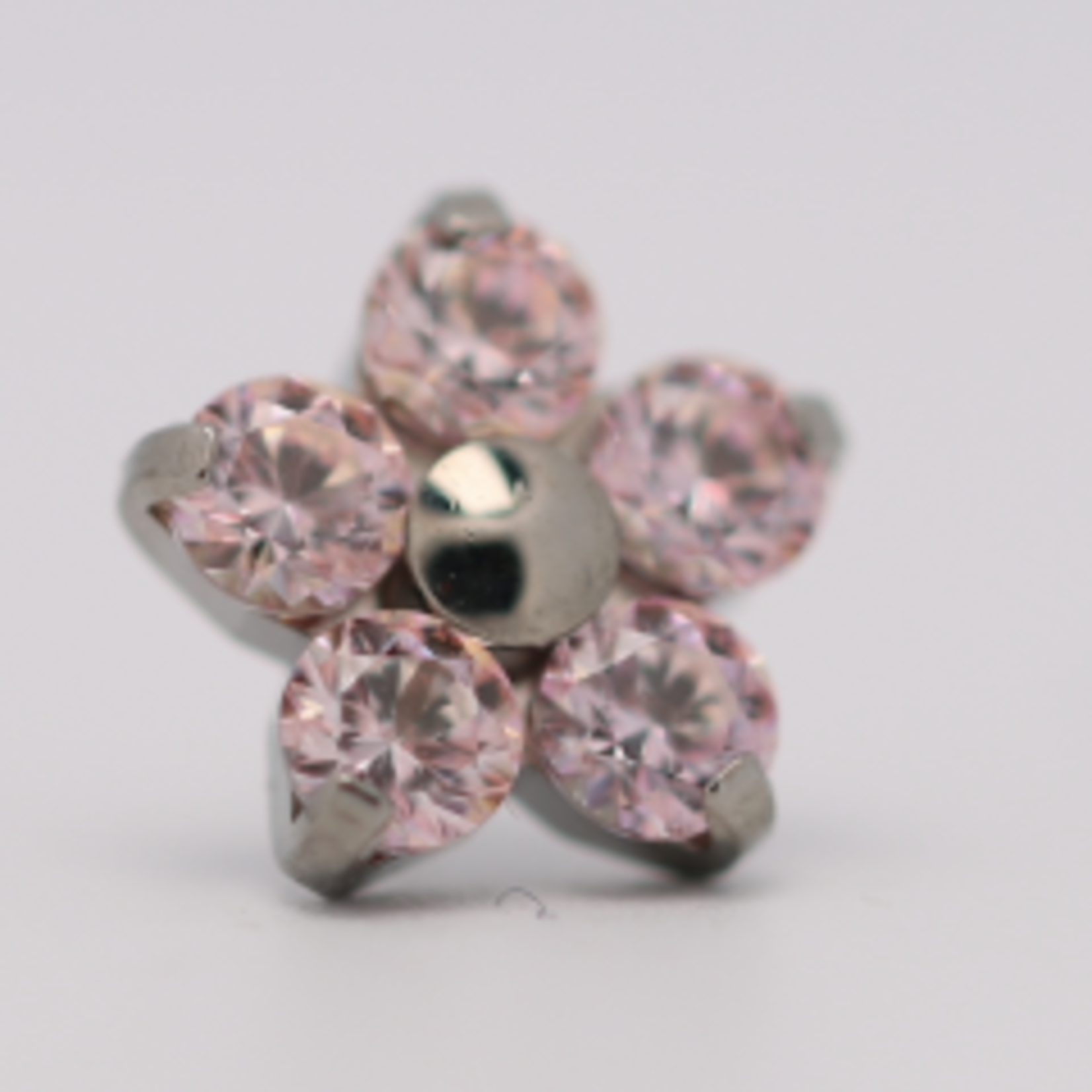 Neometal 18g prong set threadless end flower 5x2mm morganite