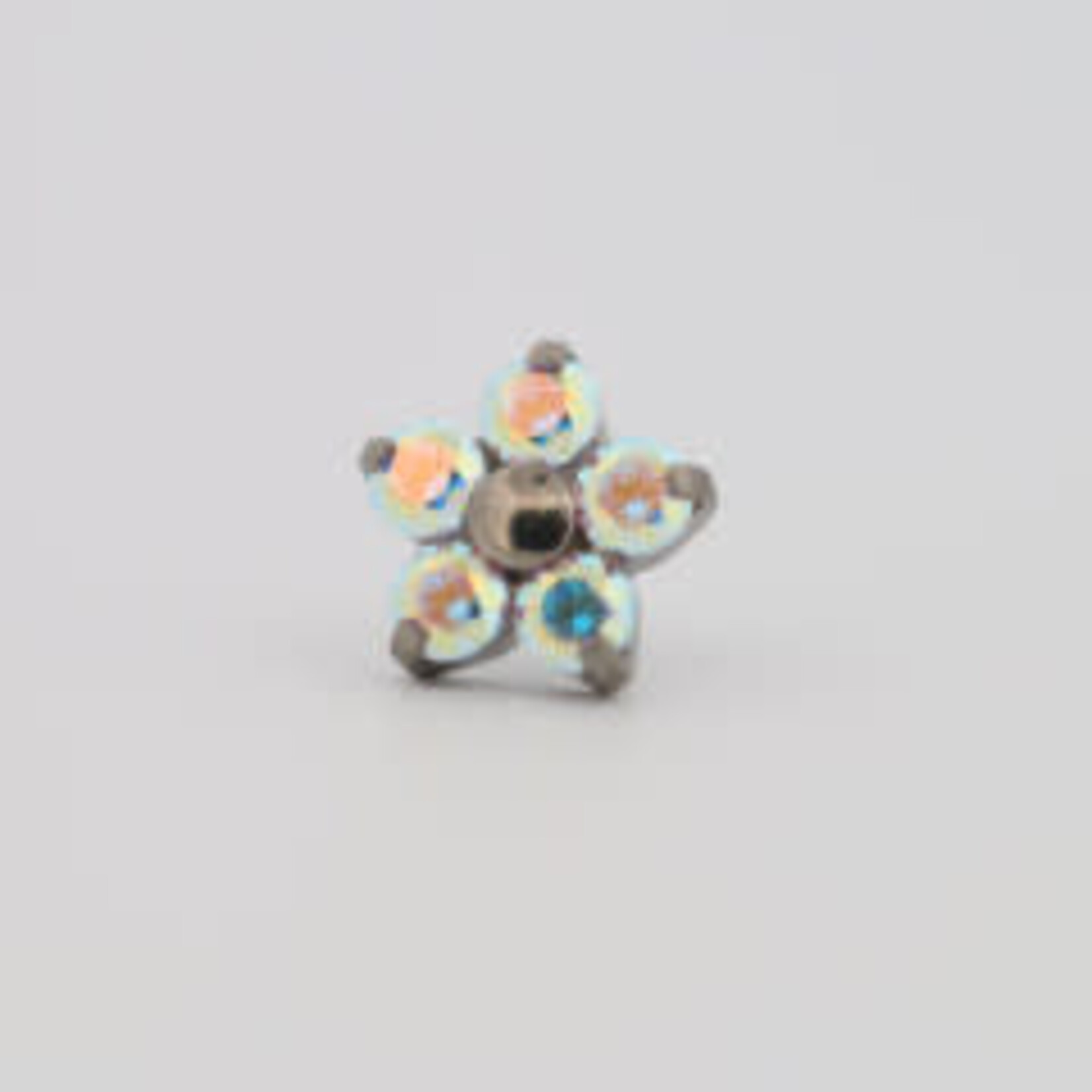 Neometal 18g prong set threadless end flower 5x2mm paradise shine