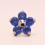 Neometal 18g prong set threadless end flower 5x2mm sapphire