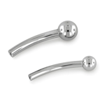 Neometal 16g 3/8 fixed bead curved barbell threadless shaft