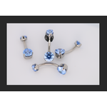 Anatometal 14g 1/4 brilliant cut round arctic blue prong set navel curve