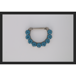 IS Body jewelry 16g 5/16 x 5/16 Odyssey Titanium prong set faceted 9 gem septum clicker London Blue cz