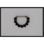 IS Body jewelry 16g 5/16 x 5/16 Odyssey Titanium prong set faceted 9 gem septum clicker Black cz