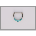 IS Body jewelry 16g 5/16 x 5/16 Odyssey Titanium prong set faceted septum clicker #6 Mint Green cz