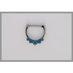 IS Body jewelry 16g 5/16 x 5/16 Odyssey Titanium prong set faceted septum clicker #6 London Blue cz