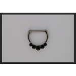 IS Body jewelry 16g 5/16 x 5/16 Odyssey Titanium prong set faceted septum clicker #6 Black cz