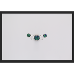 IS Body jewelry 18g prong set threaded Odyssey Prium gem end-MIXED-Black Opal/White CZ/Black Opal/White CZ/Black Opal