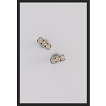 IS Body jewelry 18g channel set threadless faceted gem end with (3) 2mm gems-Fancy Champagne CZ