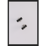 IS Body jewelry 18g channel set threadless faceted gem end with (3) 2mm gems-Black Ceramic CZ