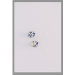 IS Body jewelry 18g prong set threadless marquise fan #2 faceted gem end with (3) 1.5mm gems-Aurora Borealis CZ