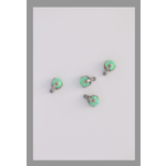 IS Body jewelry 14g 3 prong cabochon opal threaded end 3mm Lime Green Opal