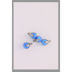IS Body jewelry 14g 3 prong cabochon opal threaded end 4mm Capri Blue Opal