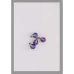 IS Body jewelry 14g 3 prong cabochon opal threaded end 4mm Sleepy Lavender Opal