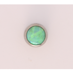 IS Body jewelry bezel set cabochon captive gem 3mm lime green opal