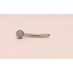 Neometal 16g 3/8 side gem curved barbell shaft bubble gum opal cabochon