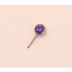 Neometal 16g side gem ball 2.5mm purple opal cabochon