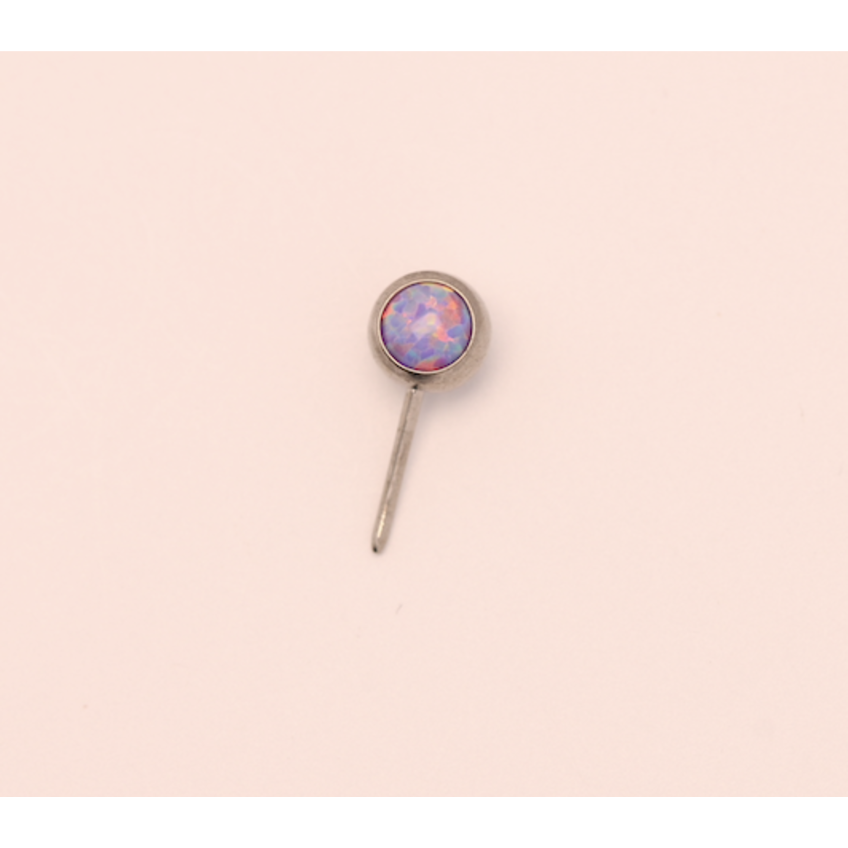 Neometal 16g side gem ball 2.5mm lavender opal cabochon