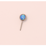 Neometal 16g side gem ball 2.5mm capri blue opal cabochon
