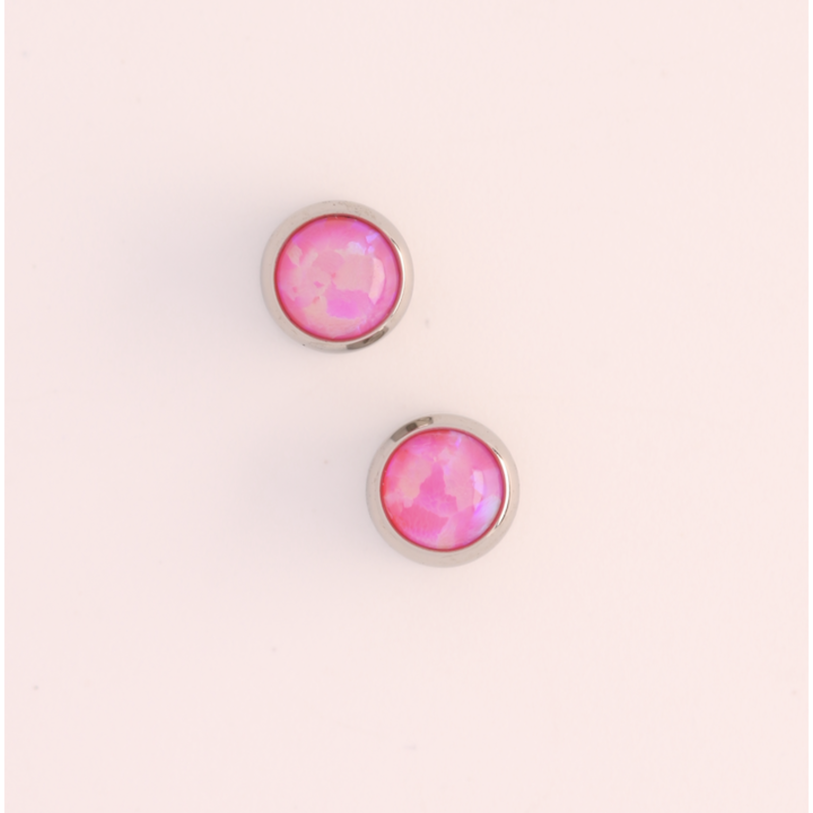 IS Body jewelry bezel set cabochon captive gem 3mm mimosa opal