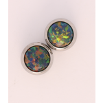 IS Body jewelry bezel set cabochon captive gem 3mm black opal #2