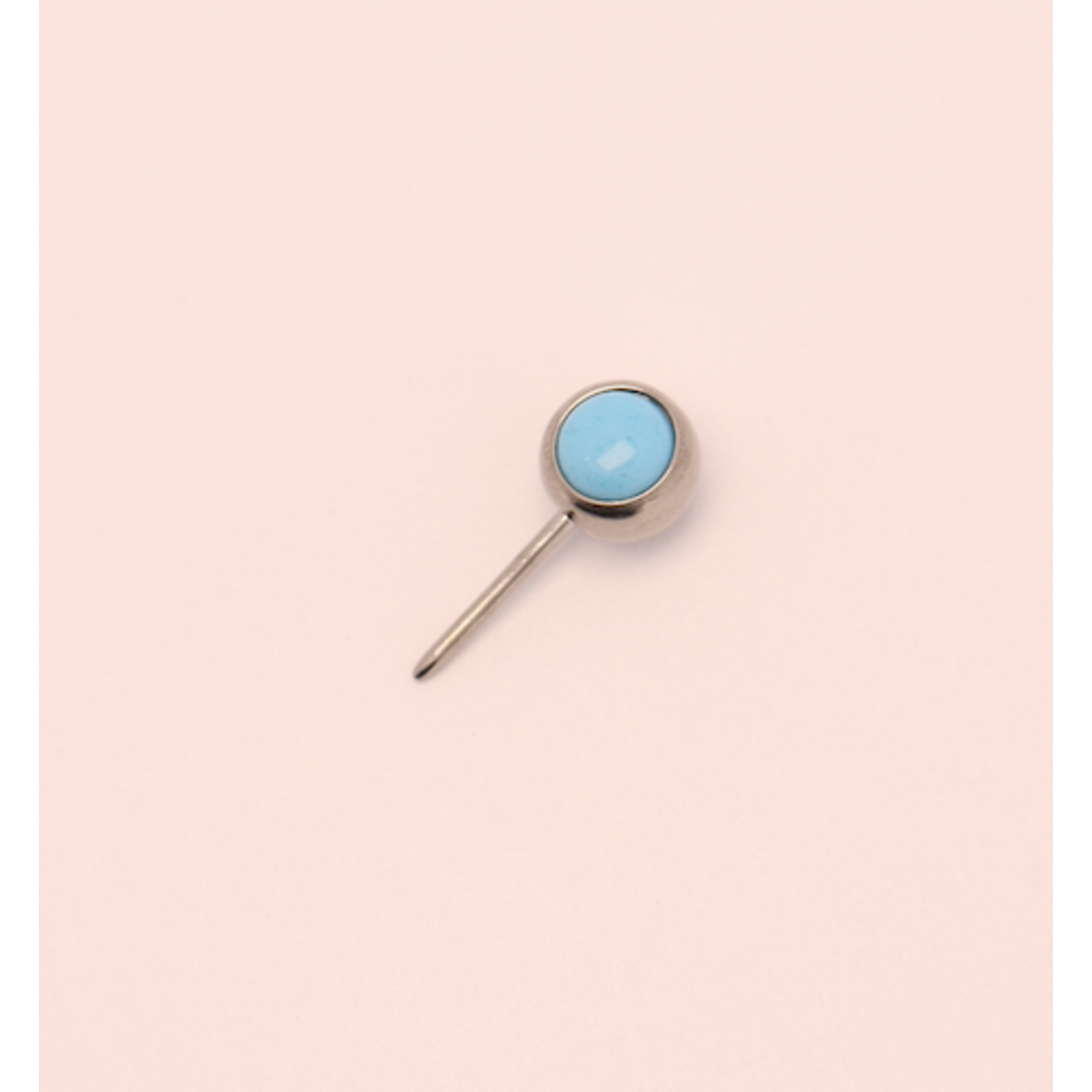 IS Body jewelry 16g side gem ball 2.5mm turquoise cabochon