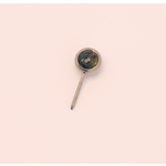 Neometal 16g side gem ball 2.5mm black opal cabochon