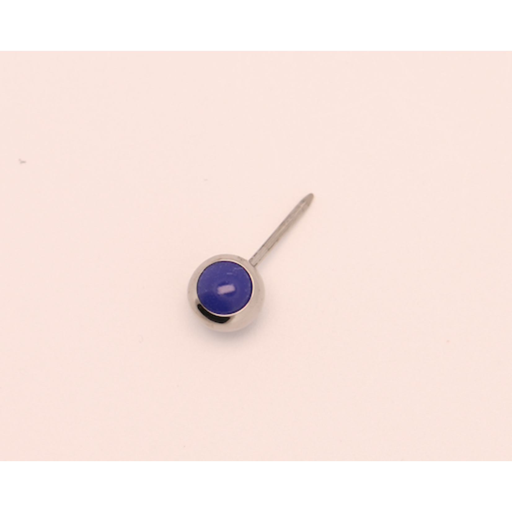 Neometal 16g side gem ball 2.5mm lapis blue cabochon