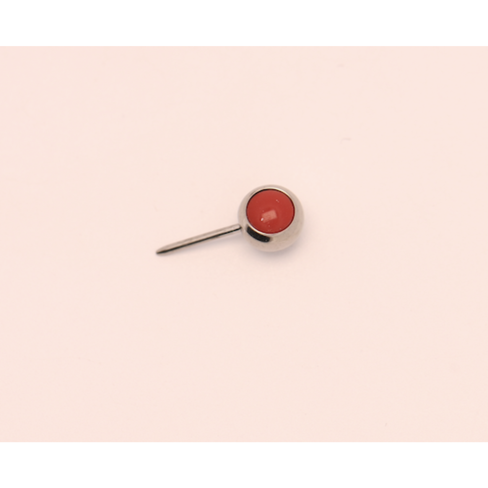 Neometal 16g side gem ball 2.5mm coral red cabochon