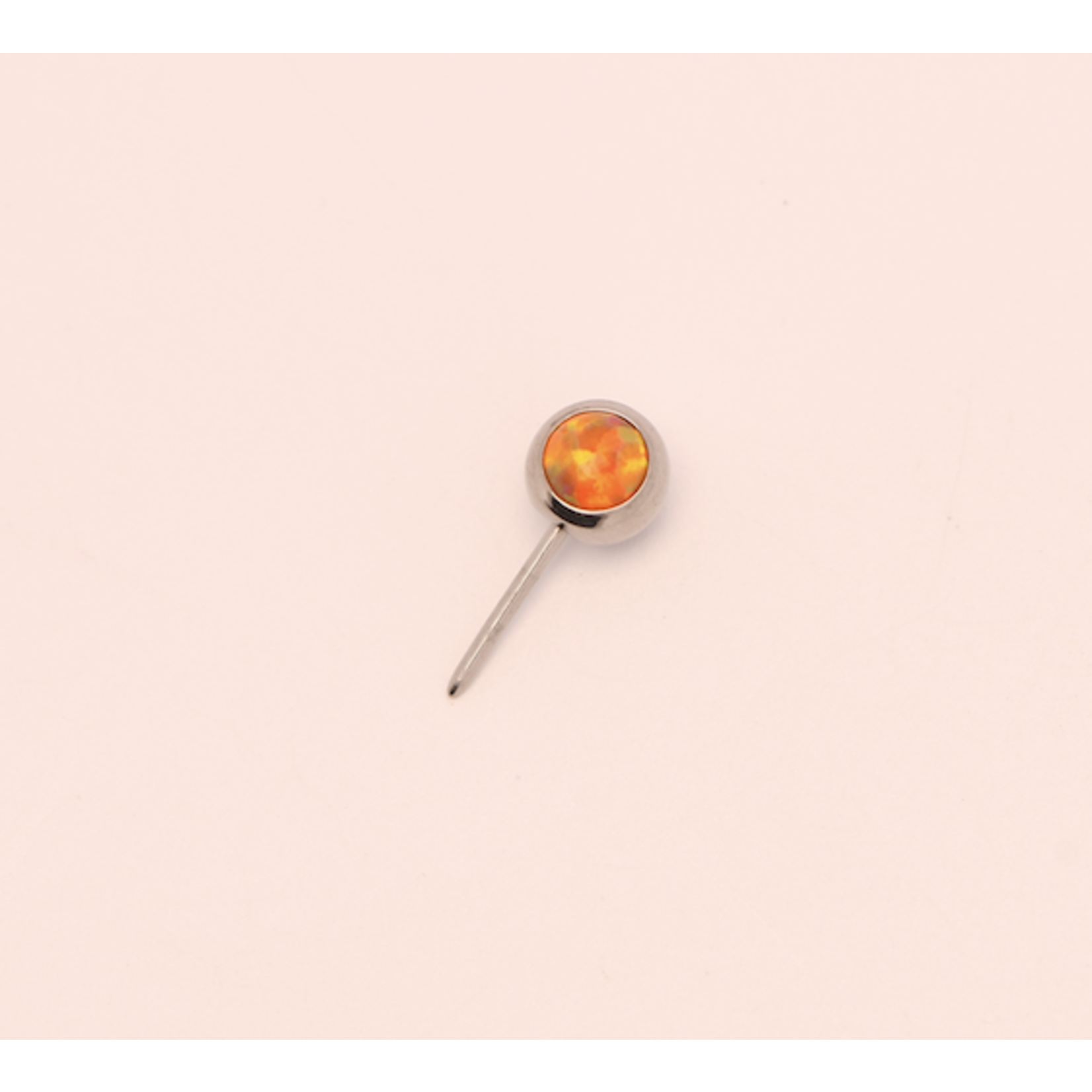 Neometal 16g side gem ball 2.5mm orange opal cabochon