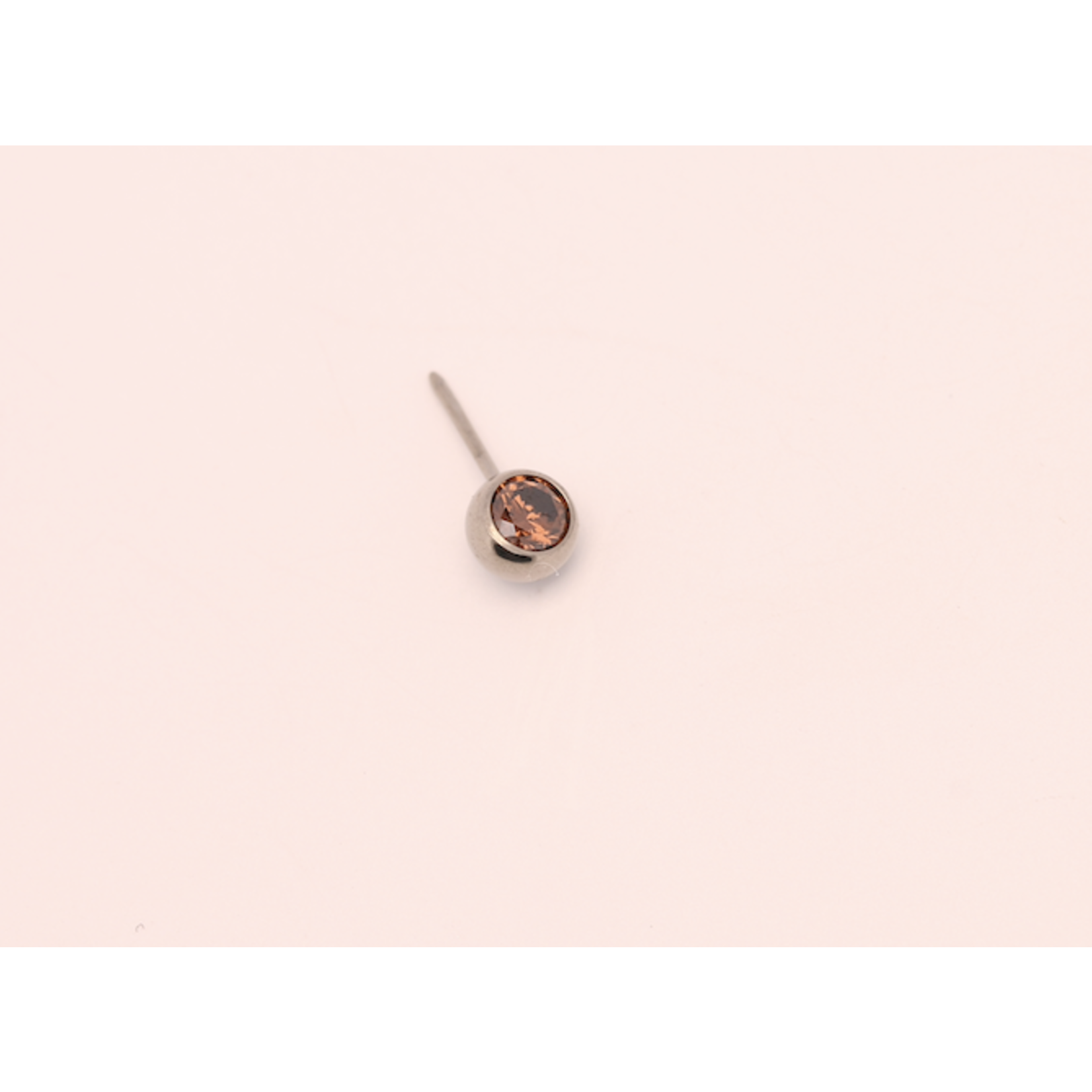 Neometal 16g side gem ball 2.5mm brown cz