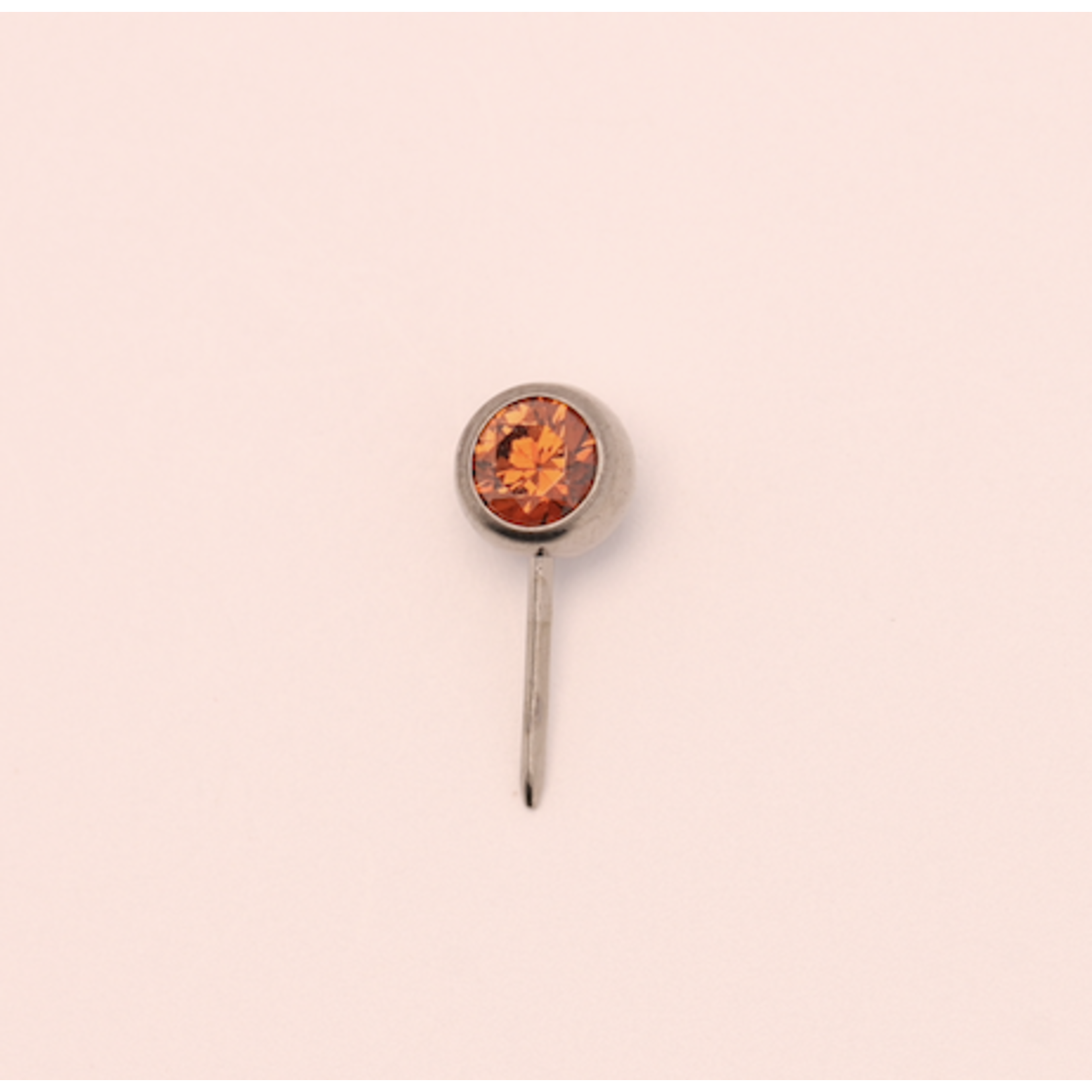 Neometal 16g side gem ball 2.5mm caramel cz
