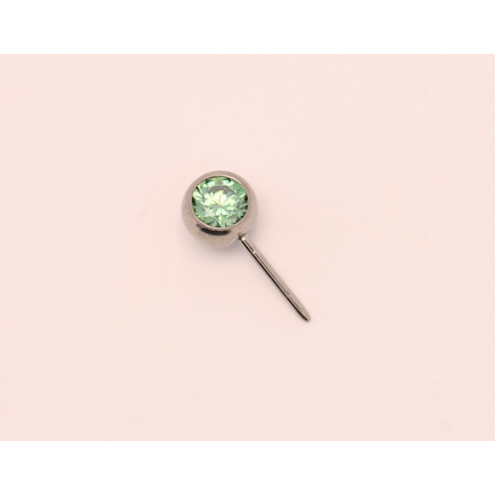 Neometal 16g side gem ball 2.5mm green cz