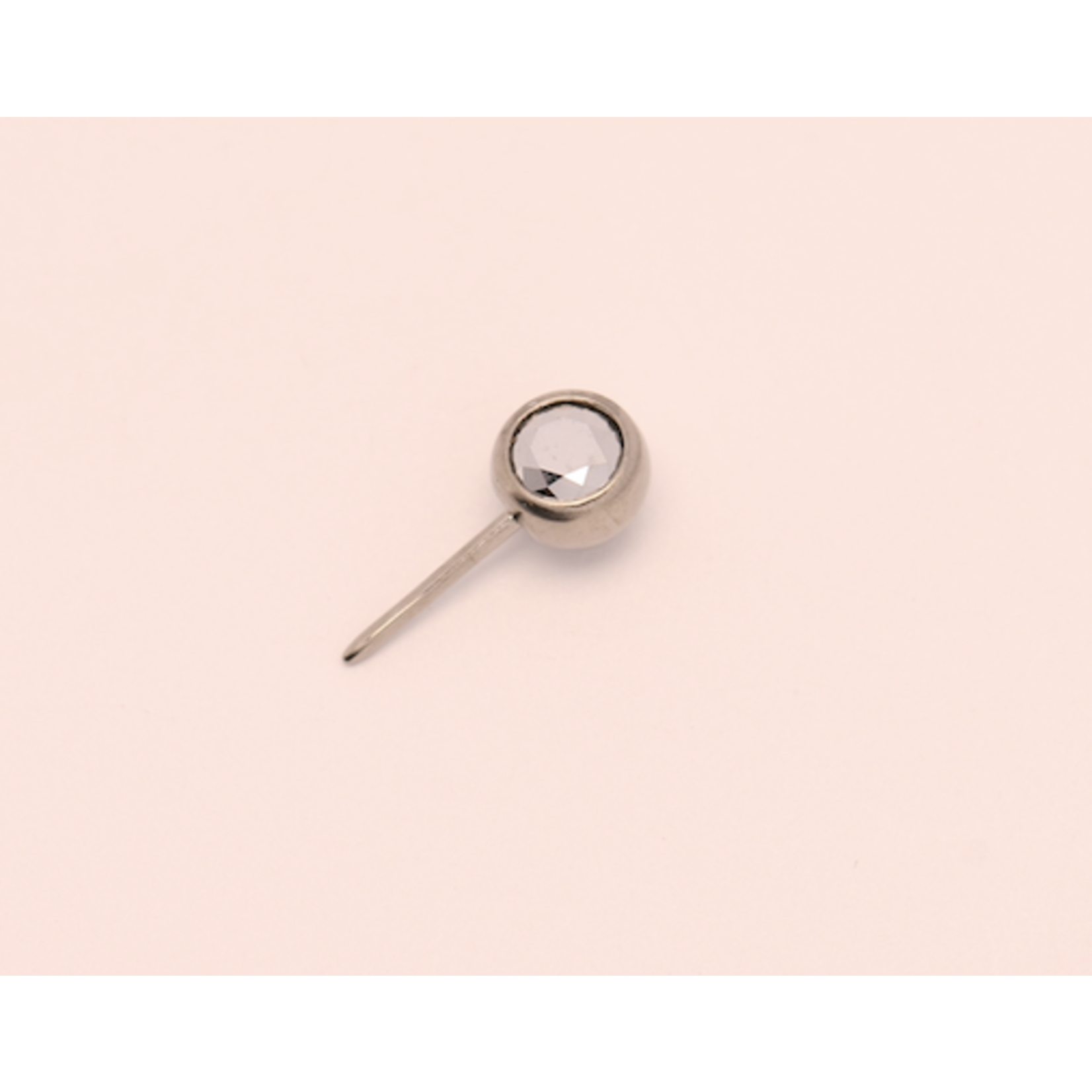 Neometal 16g side gem ball 2.5mm light chrome cz