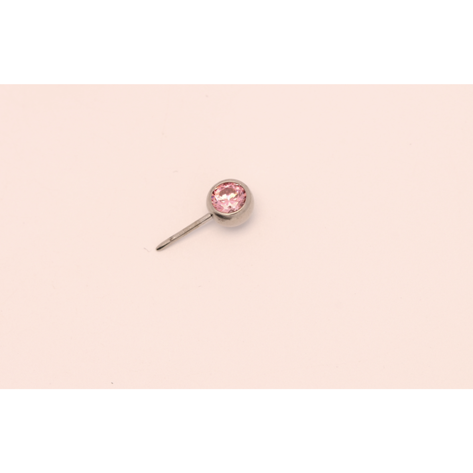 Neometal 16g side gem ball 2.5mm morganite cz
