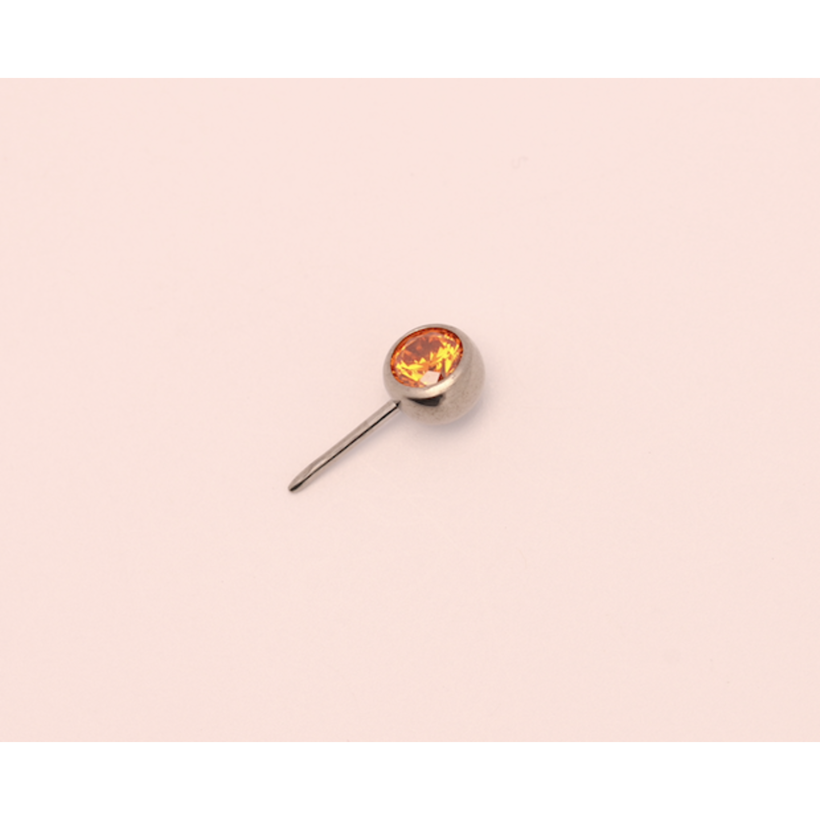 Neometal 16g side gem ball 2.5mm orange cz