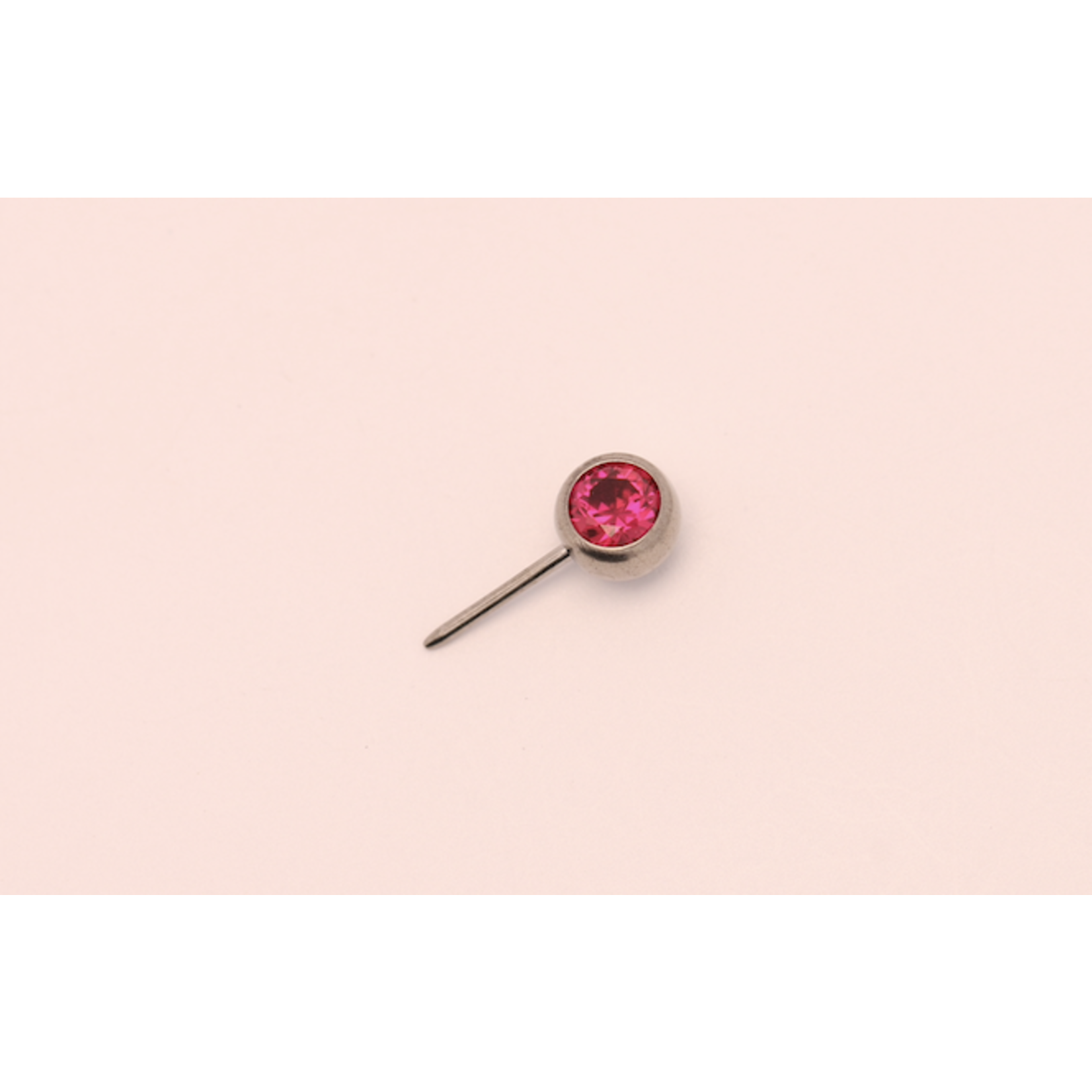 Neometal 16g side gem ball 2.5mm ruby (syn garnet)
