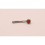 Neometal 16g 3/8 side gem curved barbell shaft red opal cabochon