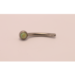Neometal 16g 3/8 side gem curved barbell shaft yellow opal cabochon