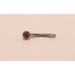 Neometal 16g 3/8 side gem curved barbell shaft fire opal cabochon