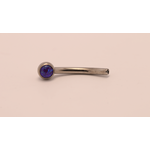 Neometal 16g 3/8 side gem curved barbell shaft purple opal cabochon