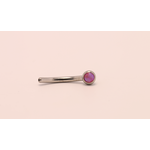Neometal 16g 3/8 side gem curved barbell shaft hot pink opal