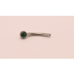 Neometal 16g 3/8 side gem curved barbell shaft black opal cabochon