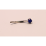 Neometal 16g 3/8 side gem curved barbell shaft lapis blue cabochon