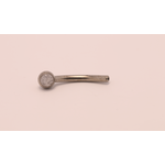 Neometal 16g 3/8 side gem curved barbell shaft moonstone cabochon