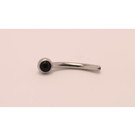 Neometal 16g 3/8 side gem curved barbell shaft onyx cabochon