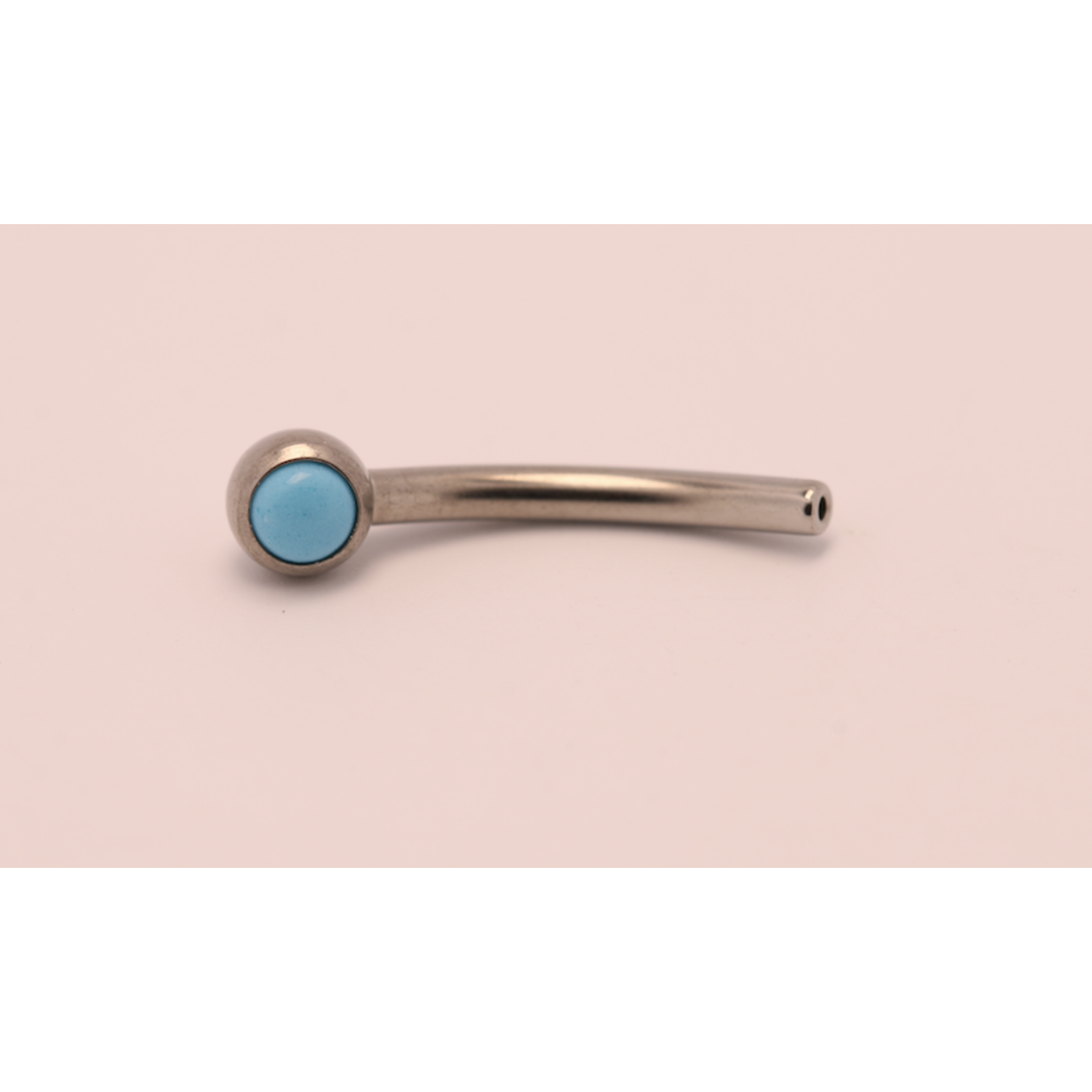 Neometal 16g 3/8 side gem curved barbell shaft turquoise cabochon