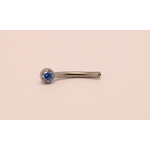 Neometal 16g 3/8 side gem curved barbell shaft arctic blue cz