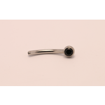 Neometal 16g 3/8 side gem curved barbell shaft black ceramic